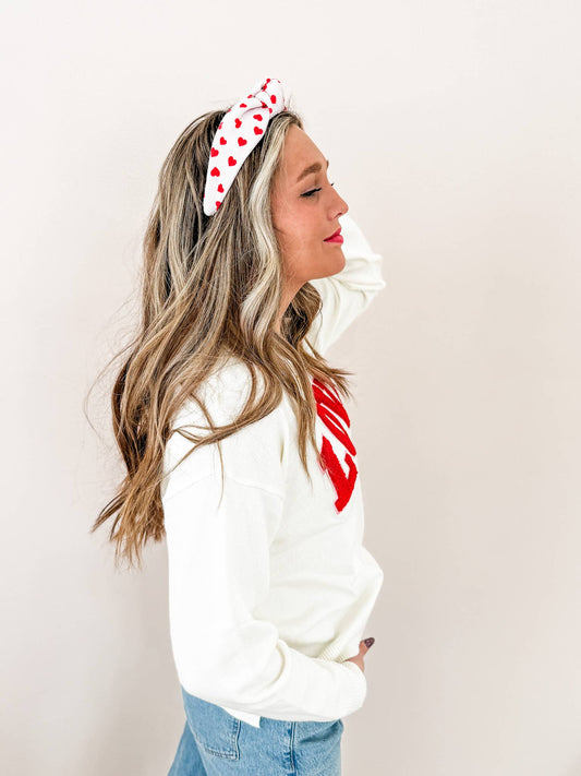 Solid Hearts Structured Headband