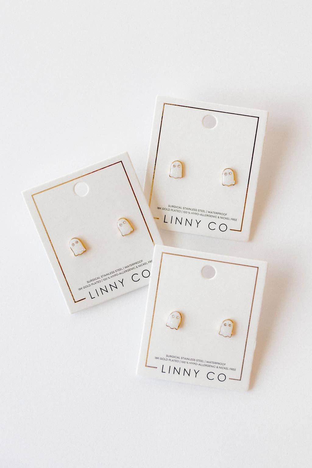 Screwback Stud Earrings - Ghost