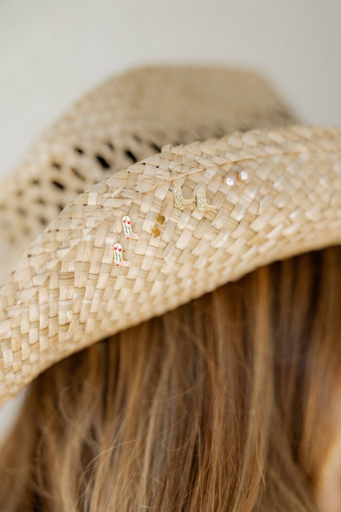 Screwback Stud Earrings - Tulip Cowgirl Boot