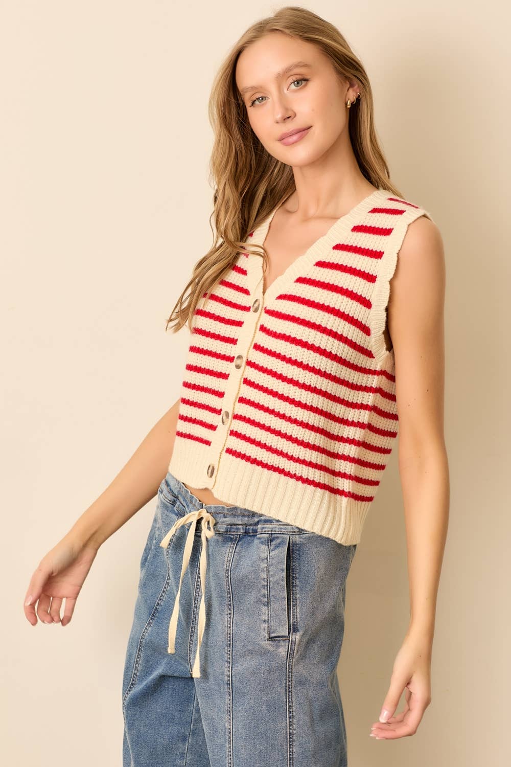 Mia Striped Sweater Vest