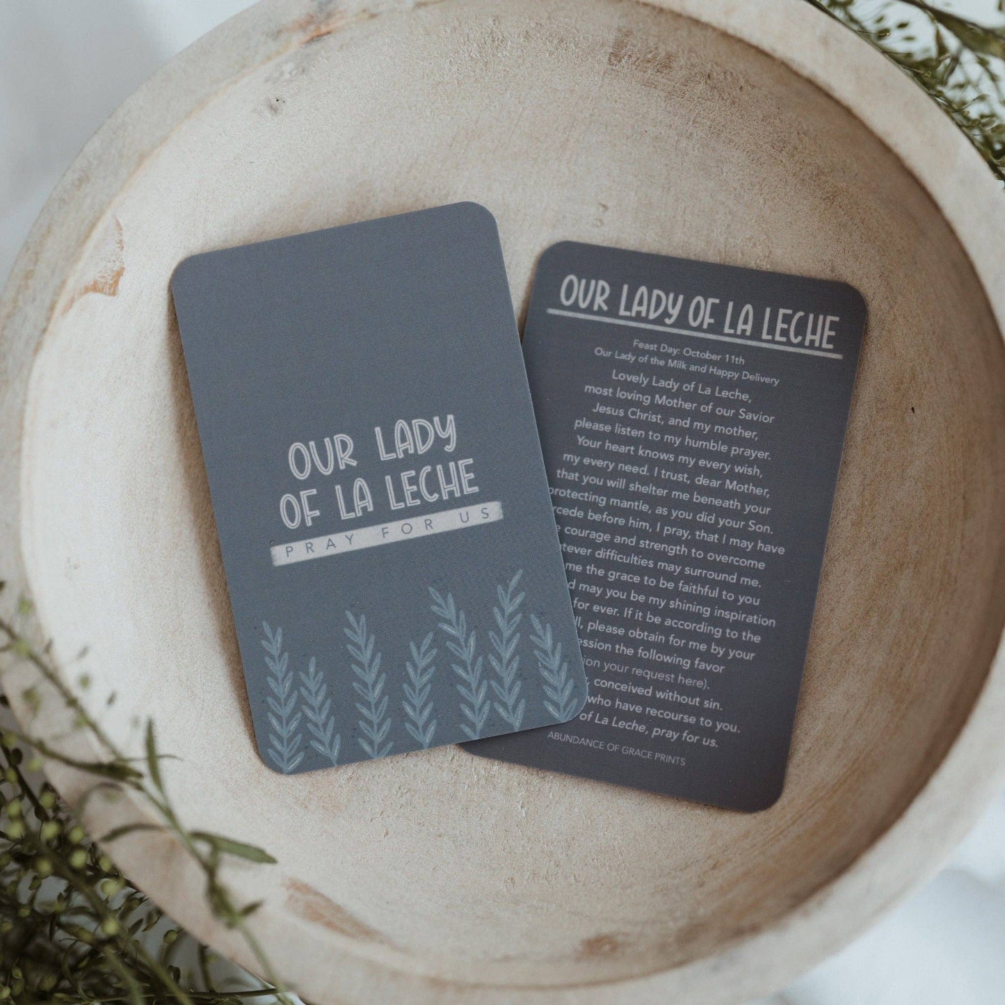 Our Lady of La Leche Prayer Card