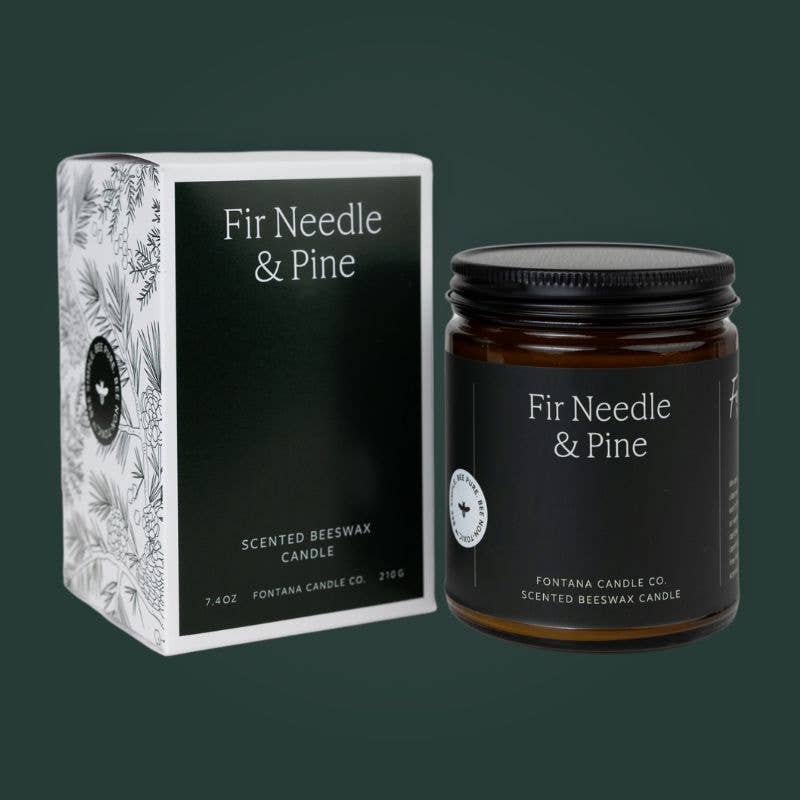 Fir & Pine Essential Oil Beeswax Jar Candle: Non-Toxic
