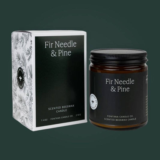 Fir & Pine Essential Oil Beeswax Jar Candle: Non-Toxic