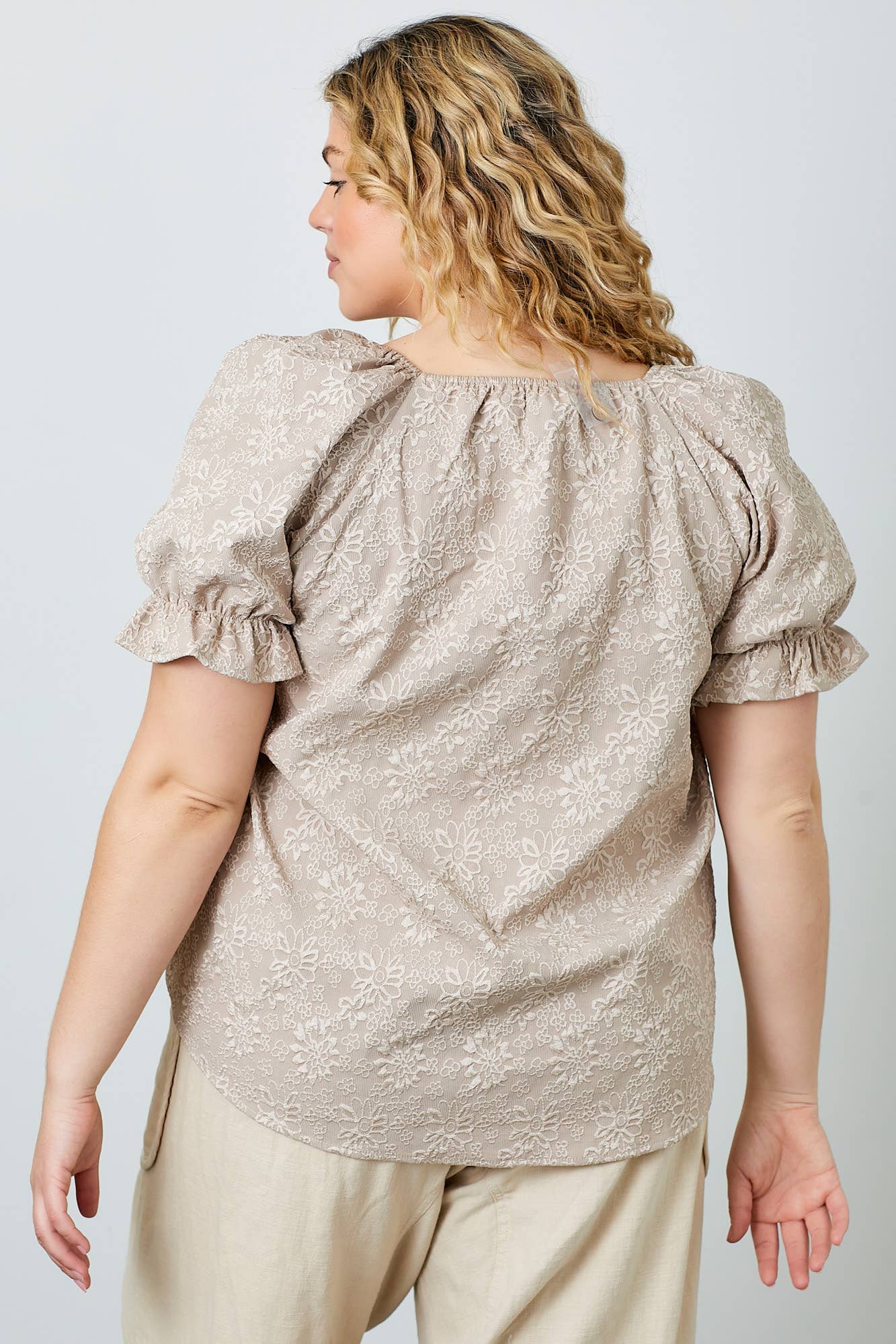 Lauren Blouse (Plus Size) | Taupe