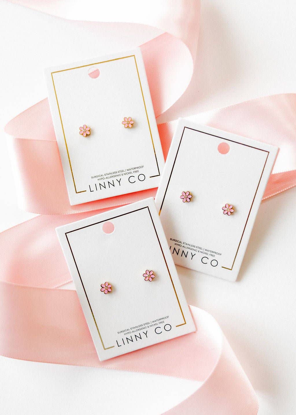 Screwback Stud Earrings - Alli Pink