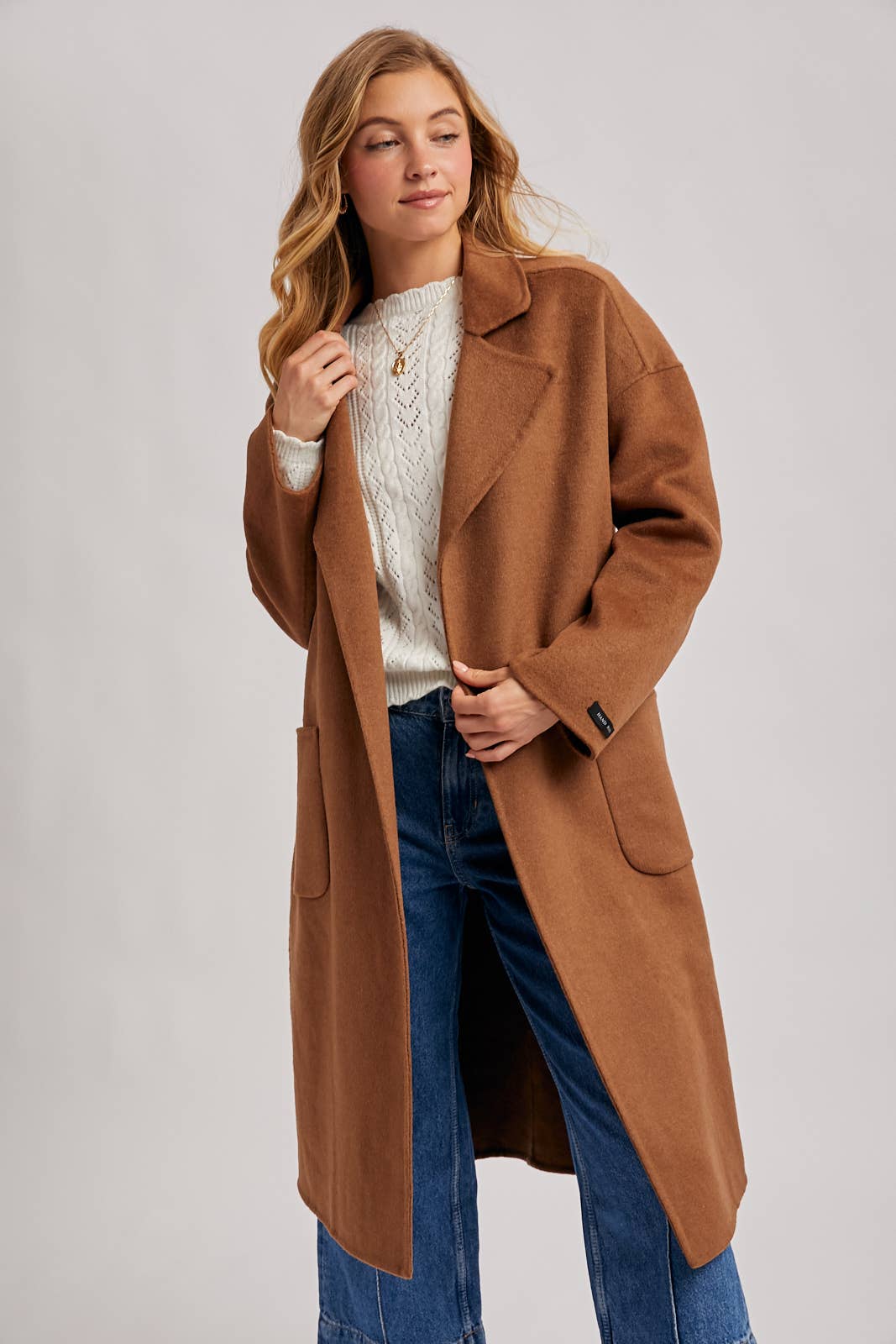 Genevieve Long Belted Coat | Camel