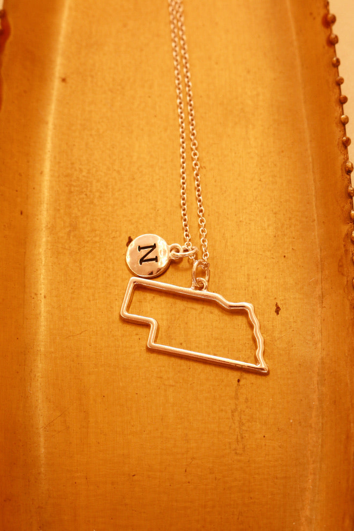 Nebraska State Necklace | Silver