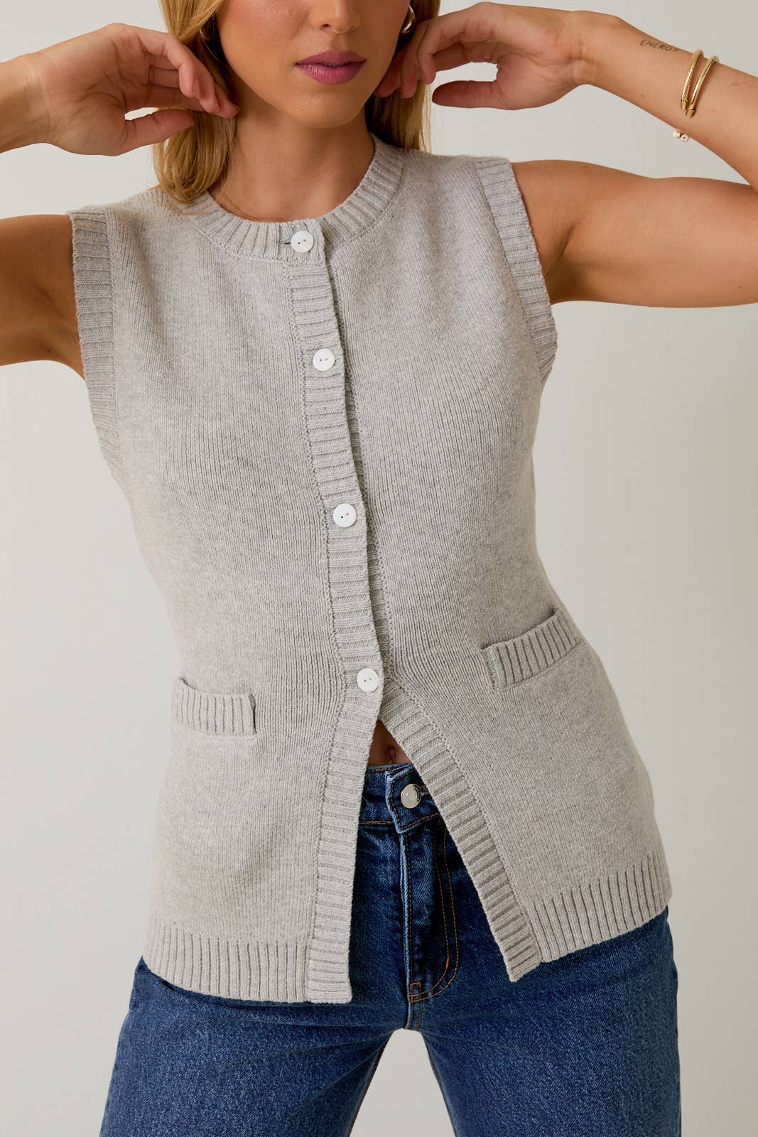 Macie Button-down Knit