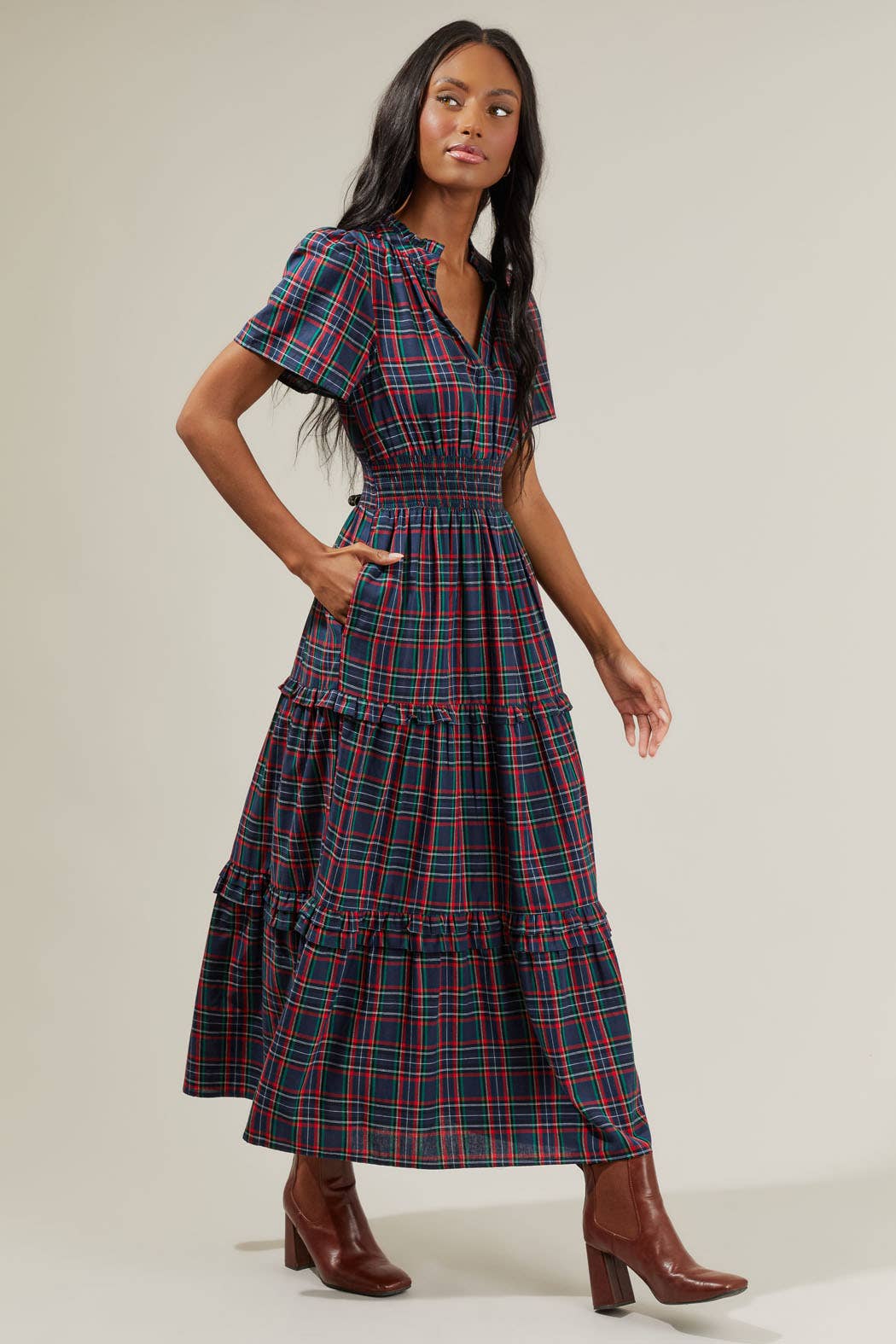 Miley Plaid Maxi Dress