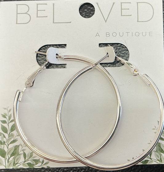 Silver Hoops - Medium