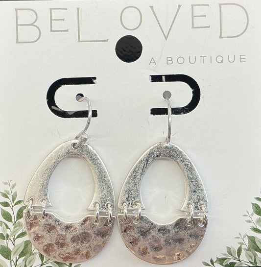 Silver Two-Texture Teardrop