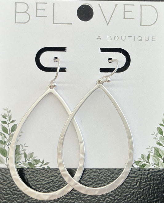Silver Open Teardrop Dangle