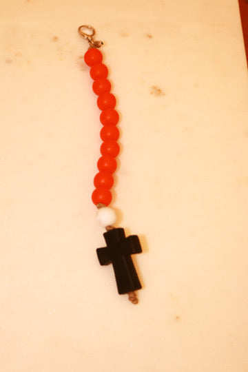 Decade Rosary Keychain | Electric Red