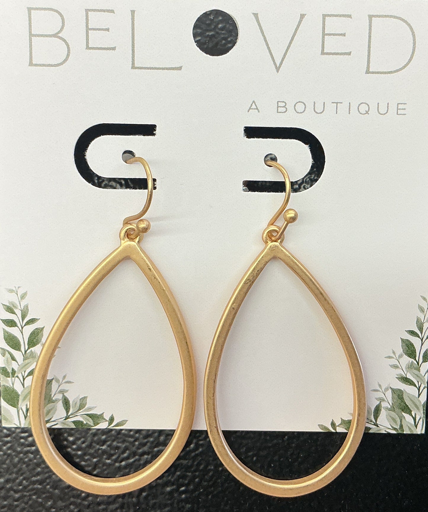 Gold Open Teardrop Dangle