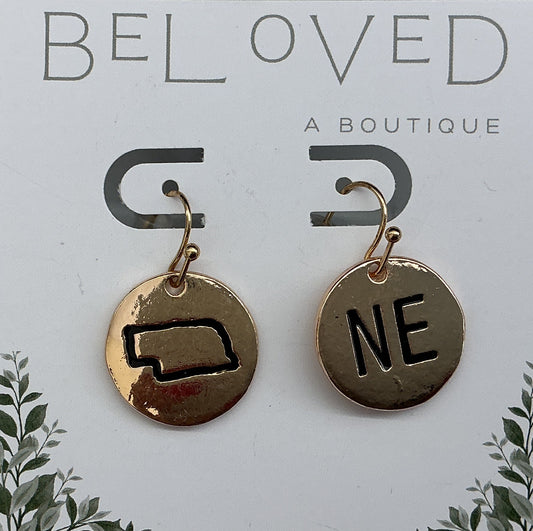 Nebraska Gameday Earrings | Gold