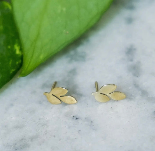 Olive Leaf Studs