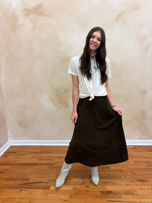 Magnolia Knit Skirt | Brown