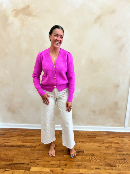 Hot Pink Cardigan Sweater
