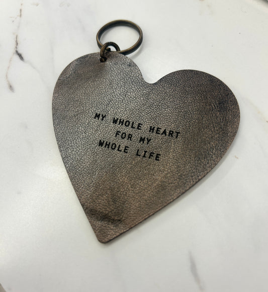 "My Whole Heart" - Leather Heart Keychain