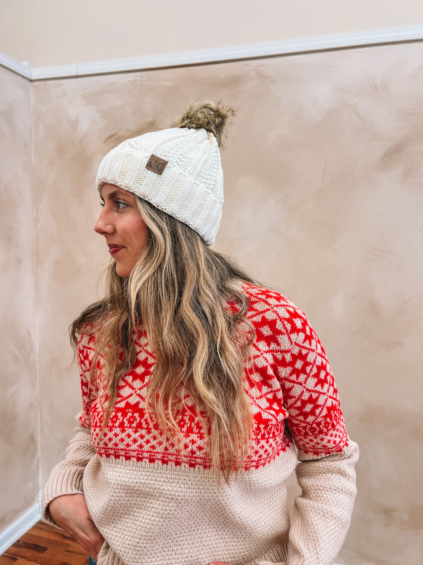 Faux Fur Accented Beanie