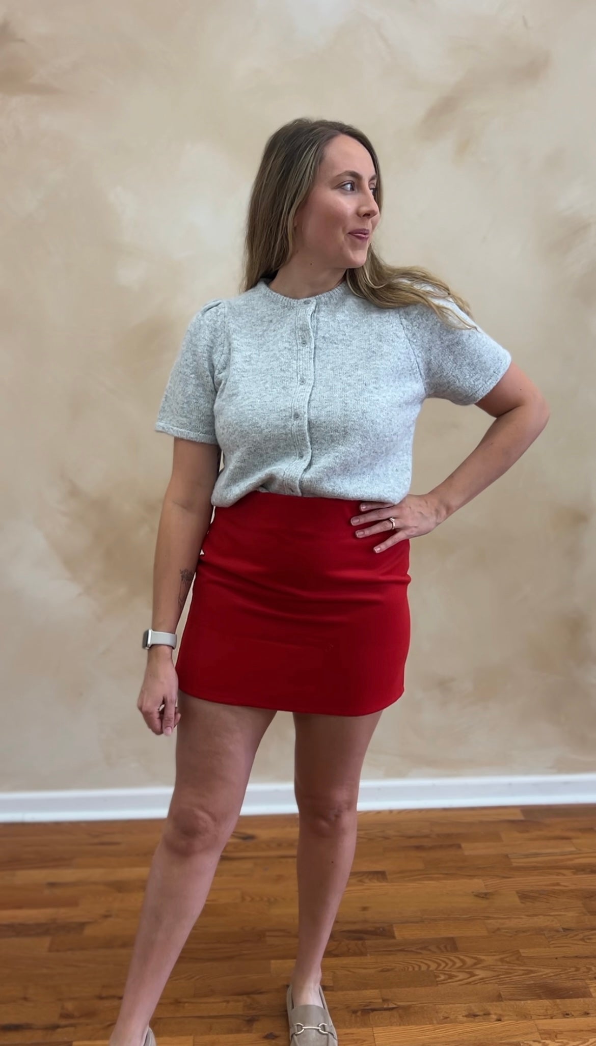 Holiday Red Mini Skirt