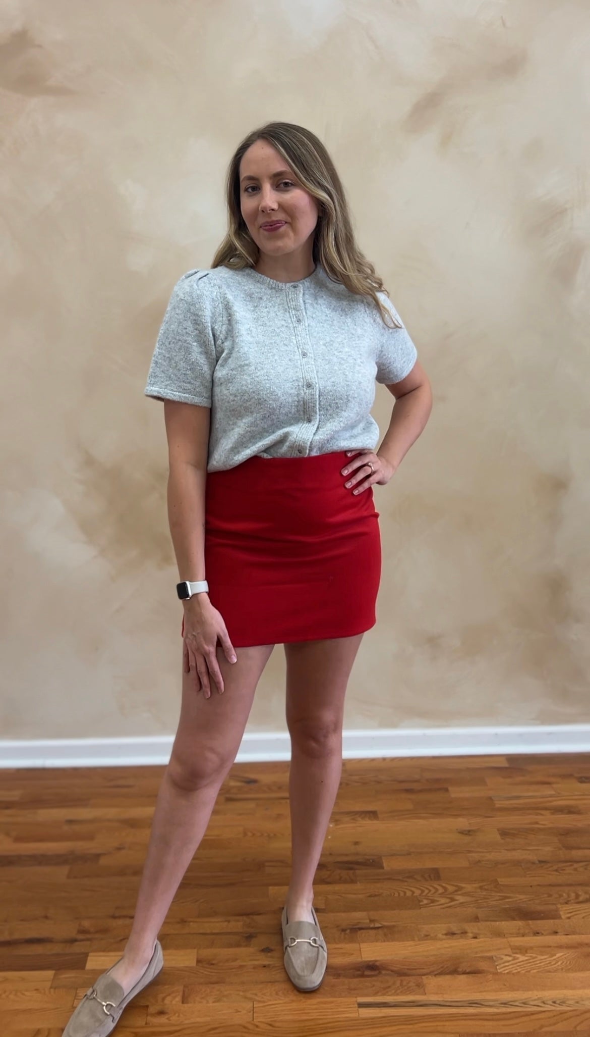Holiday Red Mini Skirt