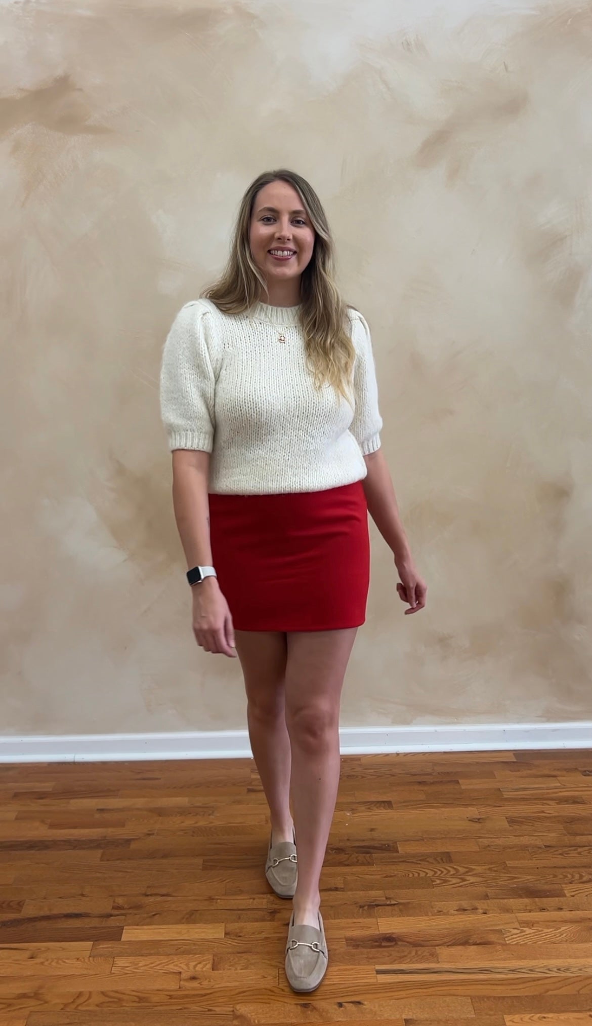 Holiday Red Mini Skirt