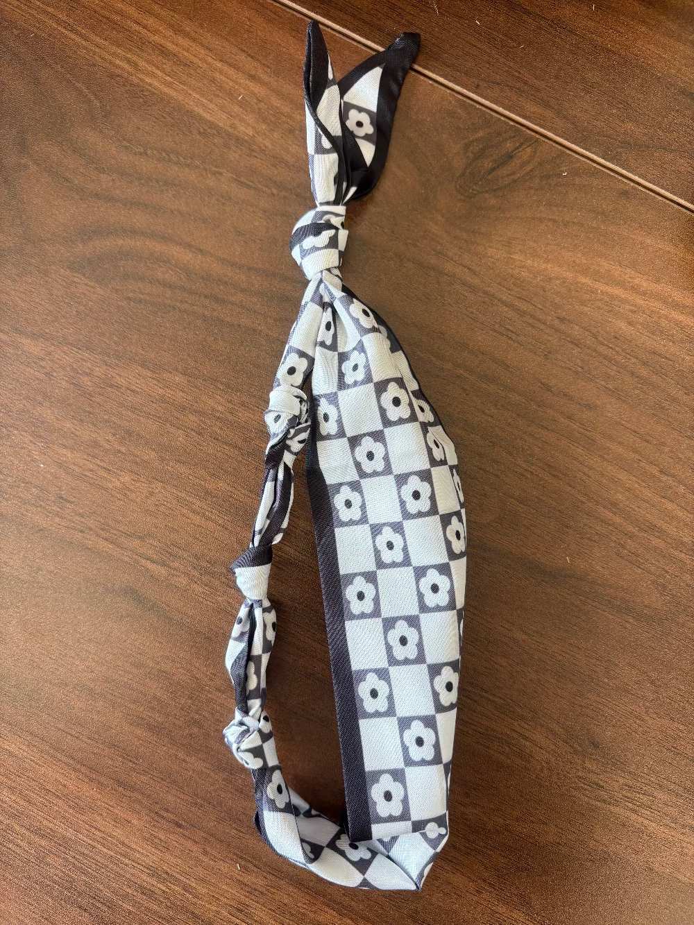 Checkered Flower Scarf