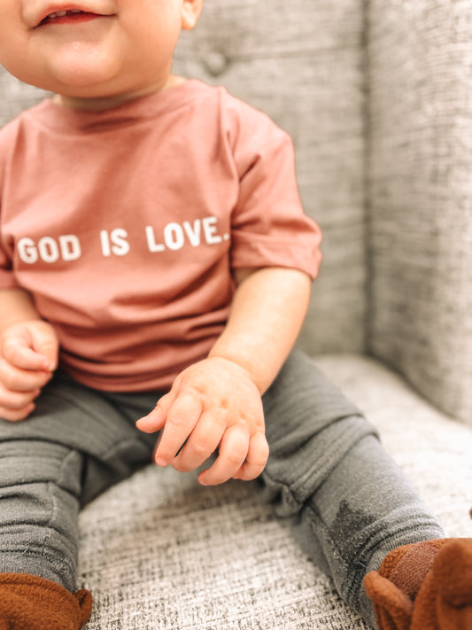 God is Love - Mauve Toddler Tee