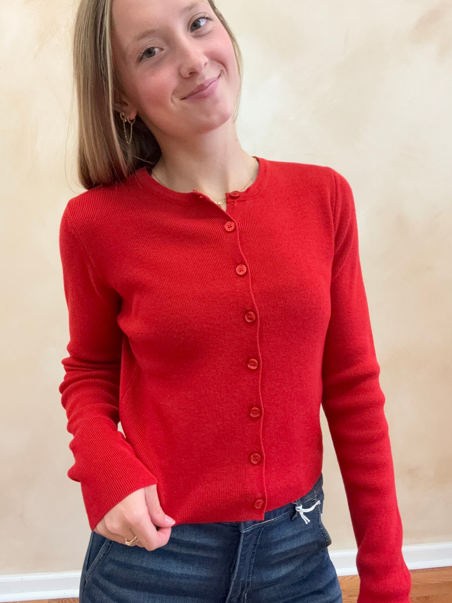 Ruth Red Cardigan