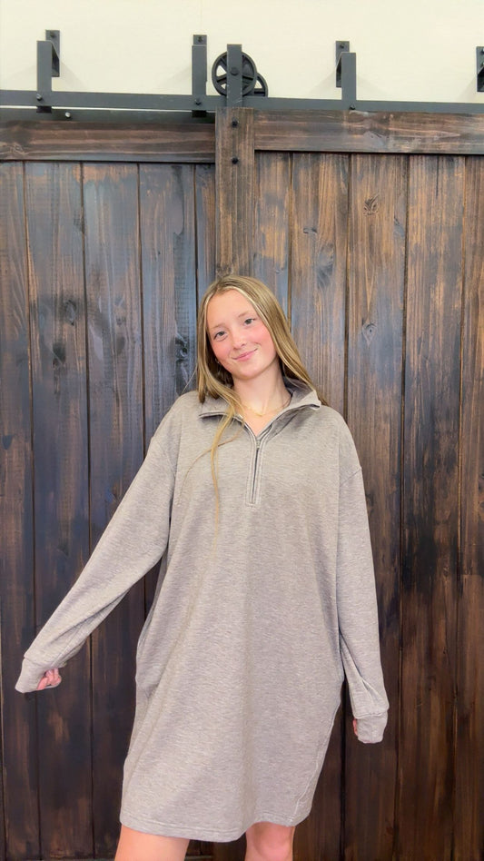 Betsy Sweatshirt Dress | Taupe