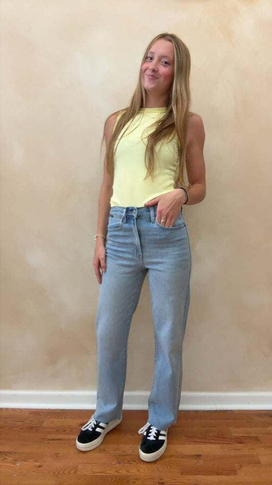 Super High Rise Dad Jean | Light Wash