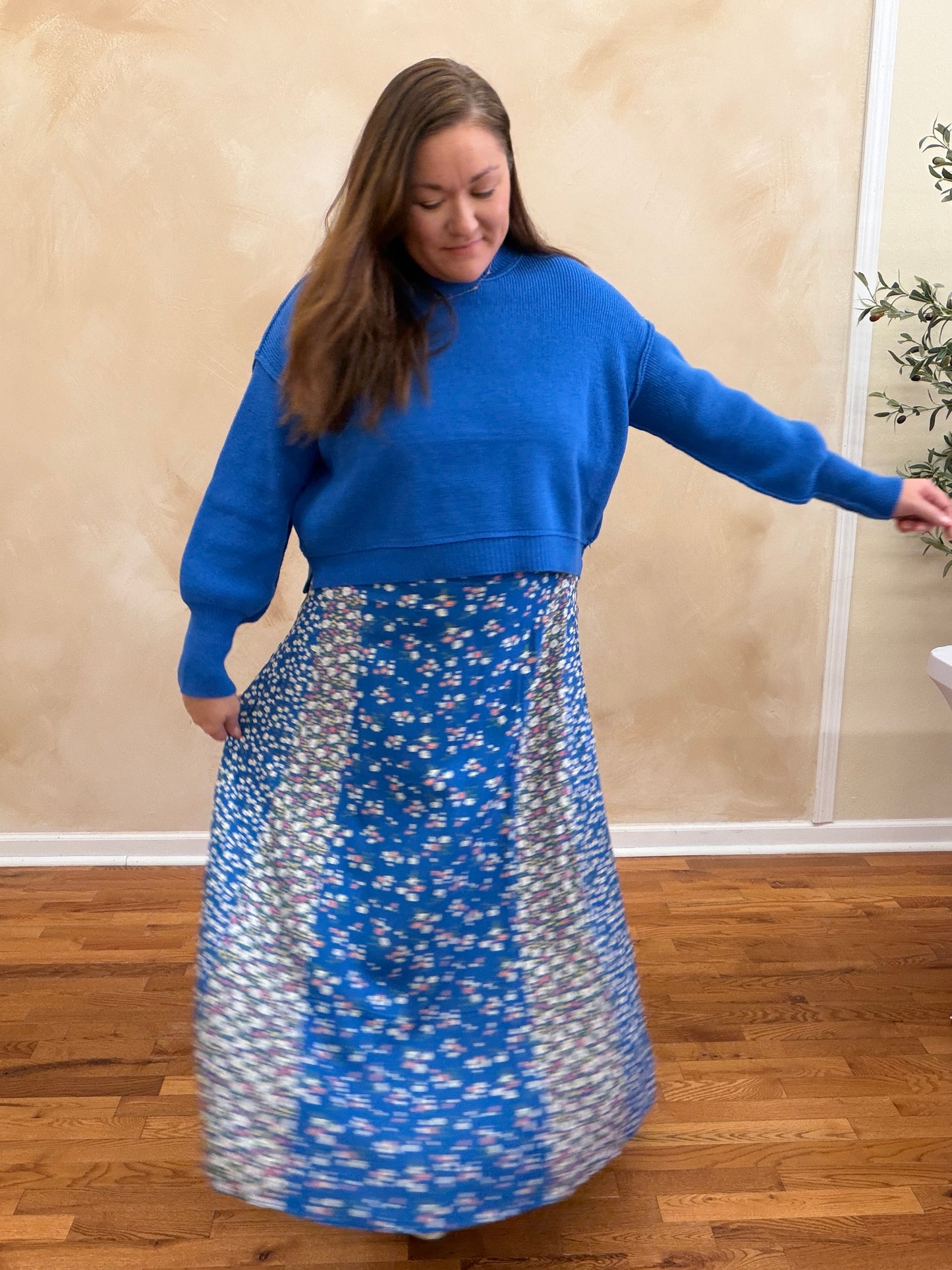 Melanie Skirt | Blue Floral