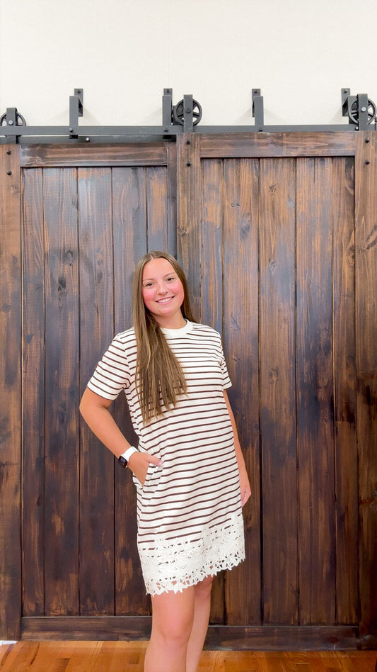 Anna Striped Dress | Chocolate