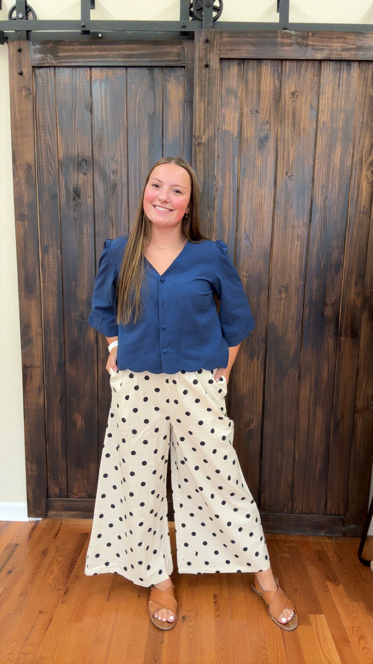Polka Dot Linen Pants