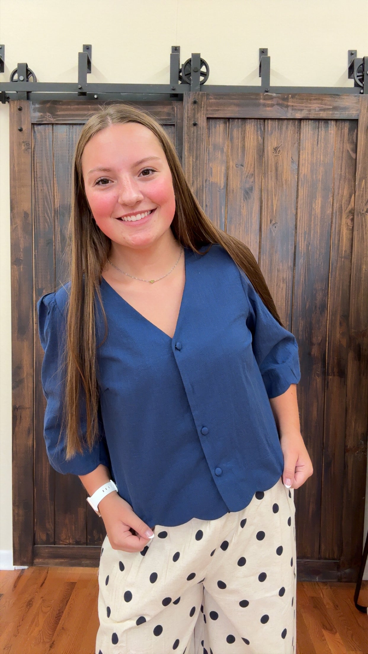 Sadie Linen Blouse | Navy