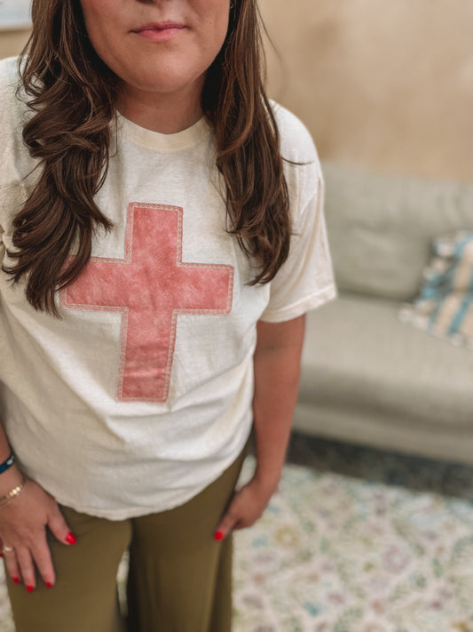 Decorative Stitch Cross Tee