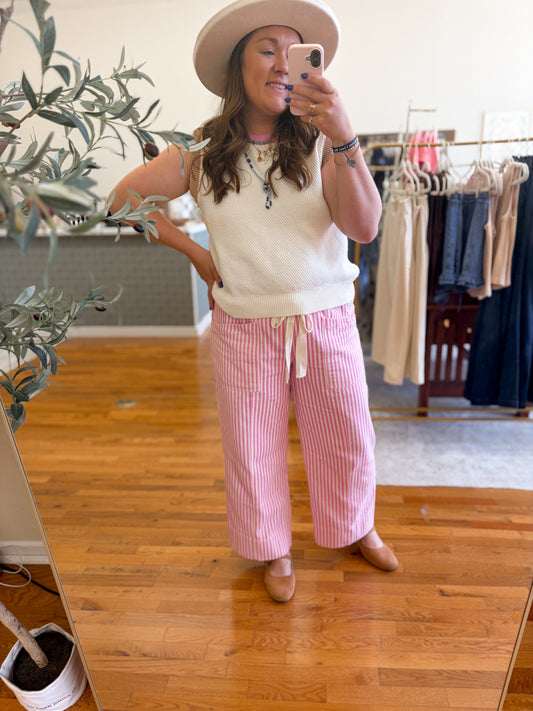 Becca Striped Pants | Pink