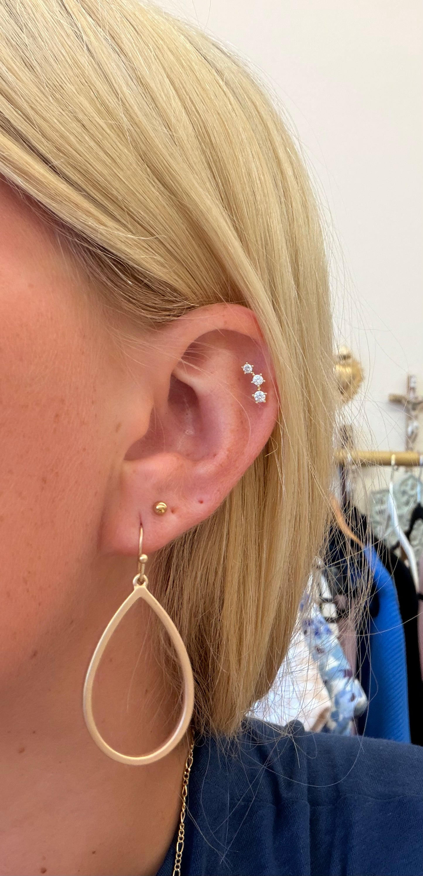 Gold Open Teardrop Dangle