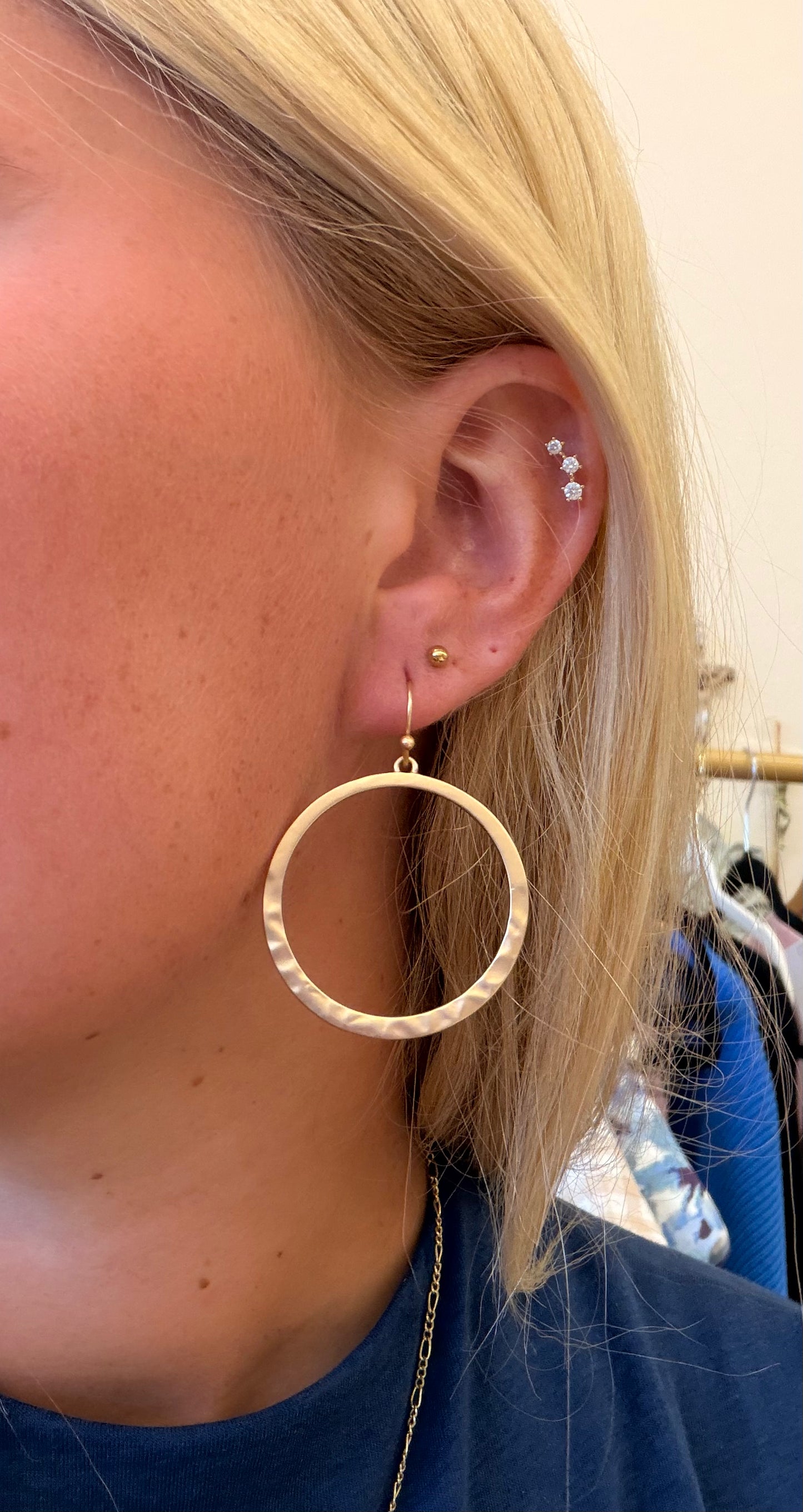 Gold Open Circle Dangle