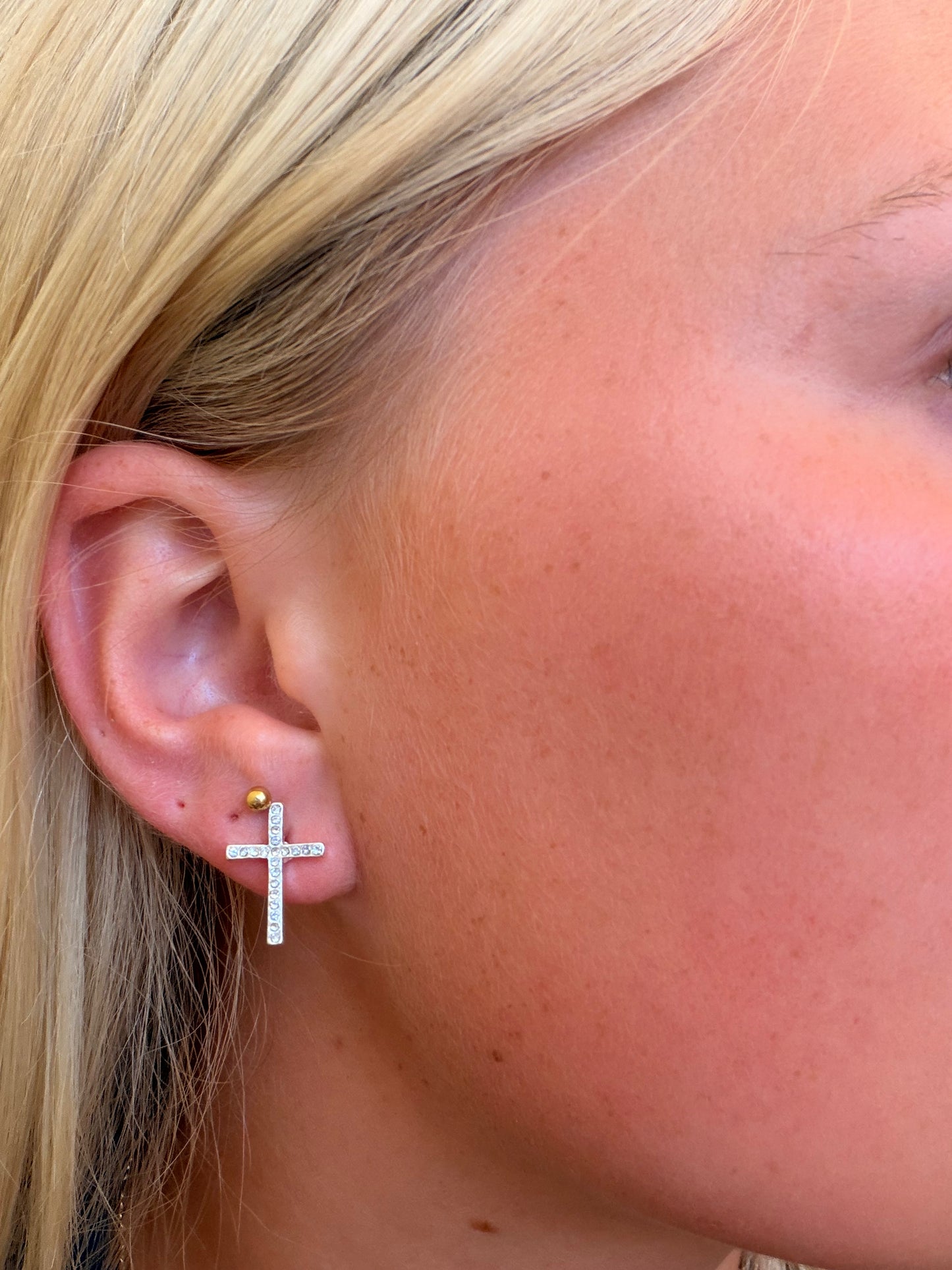 Silver Cross Earrings