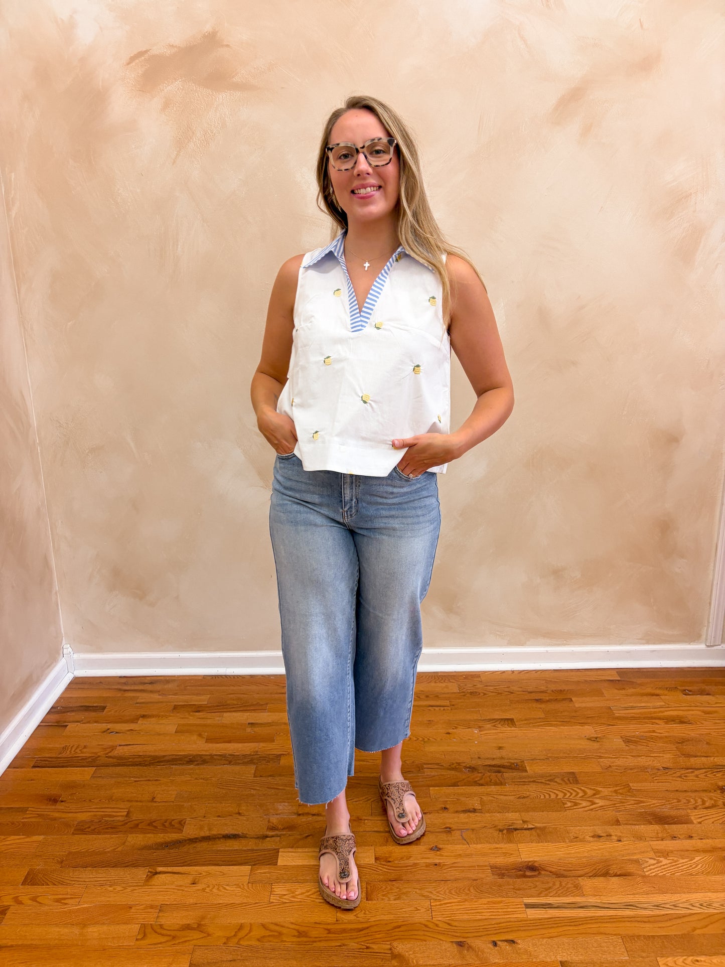 High Rise Crop Wide Leg | Light Wash
