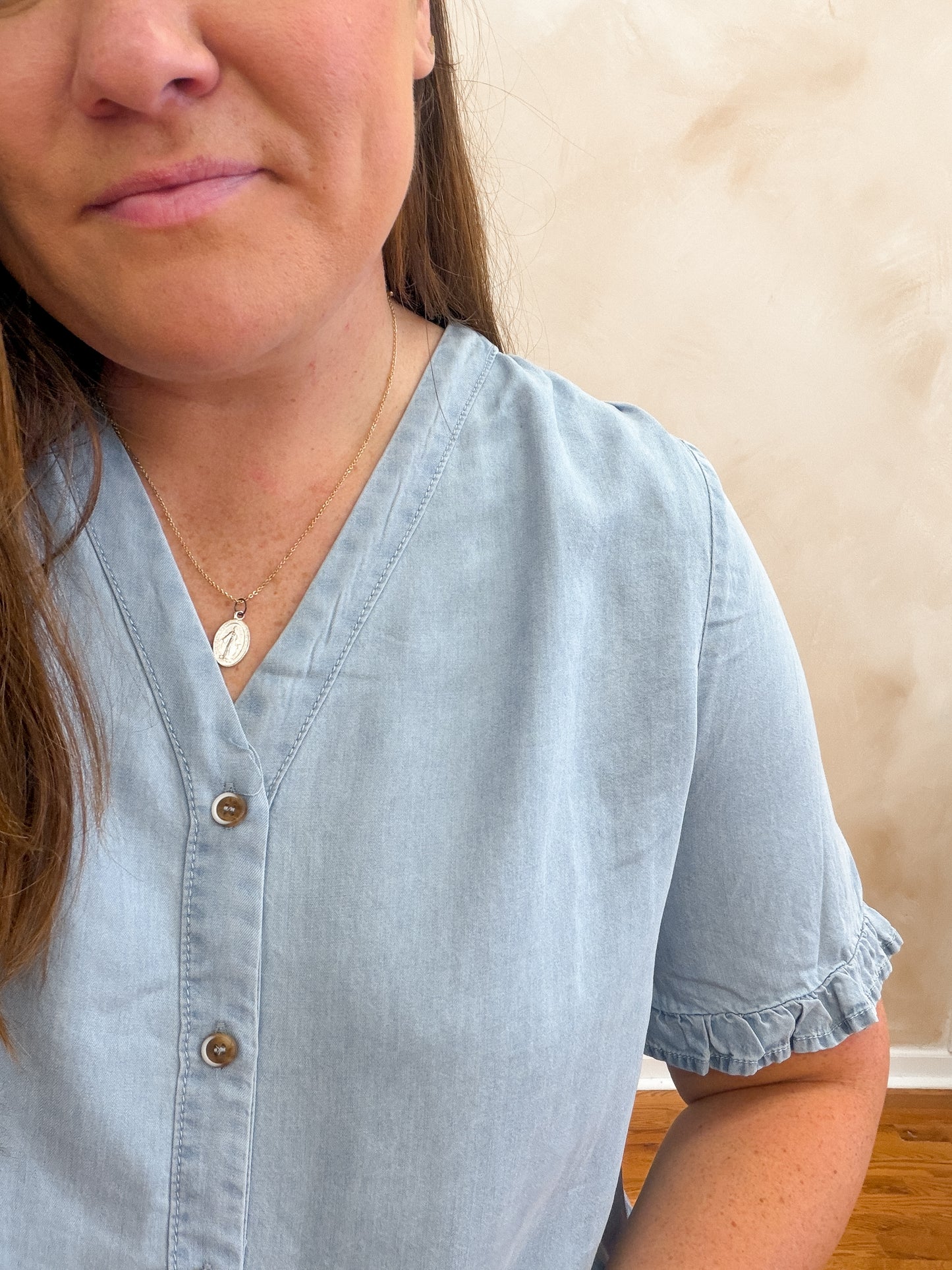 Leah Denim Blouse