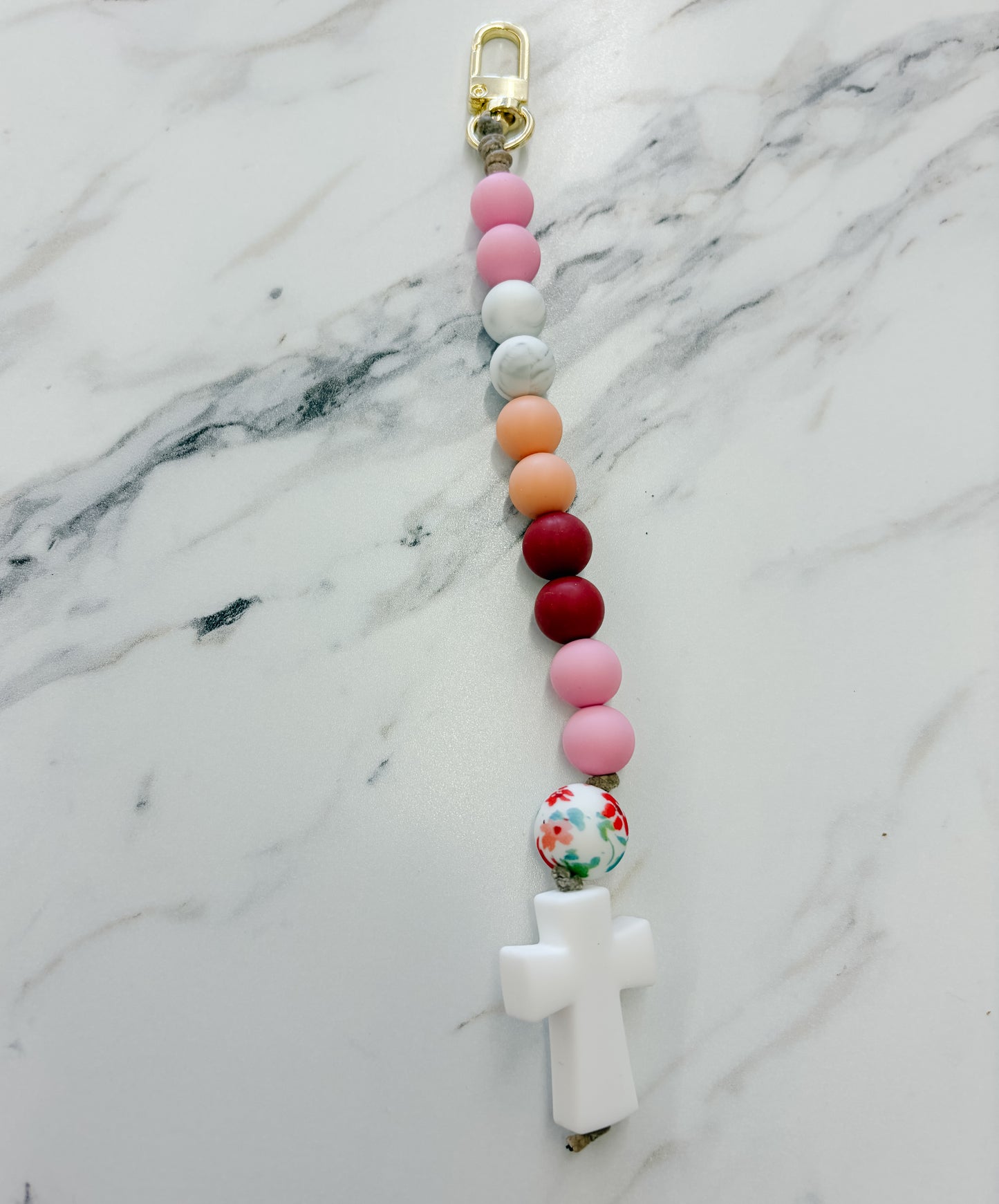 Decade Rosary Keychain | Rose Shades