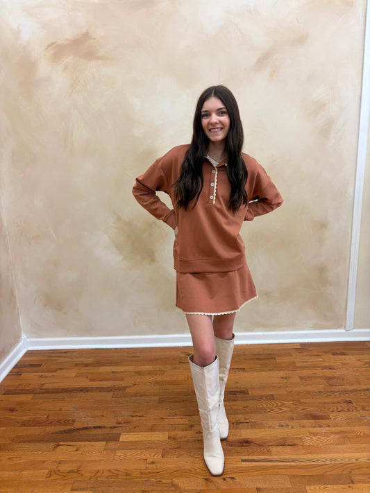 Allison Athletic Pullover | Terracotta