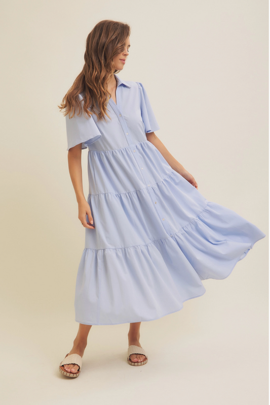 Summer Breeze Midi Dress | Sky Blue