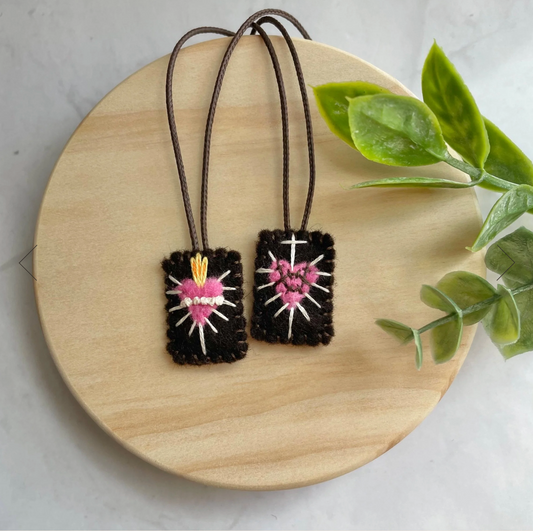 Mini Pink Heart Scapular