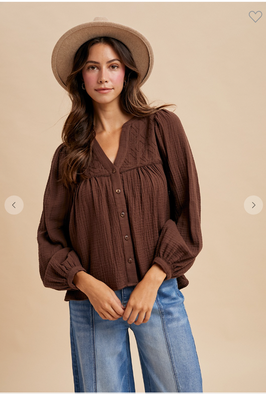 Abbey Blouse | Chocolate
