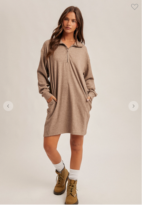 Betsy Sweatshirt Dress | Taupe