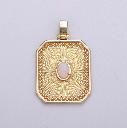Sunburst w/ Opal Charm | Gold